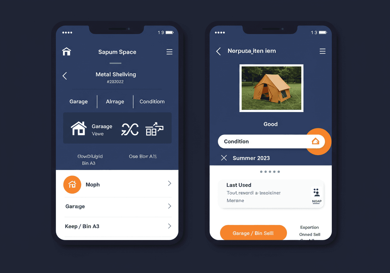 SpaceForThat app dashboard — spaces, items, and voice capture